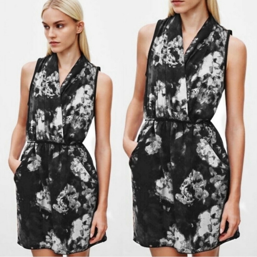 NWT Aritzia Wilfred Sabine Dress - Black/Oak